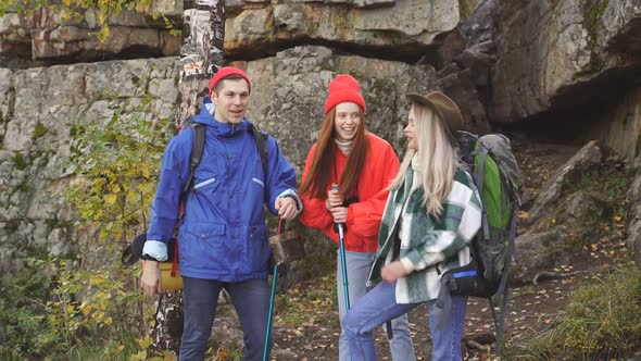 Couple Camping, Active Romantic Couple in Love Traveling and Hiking