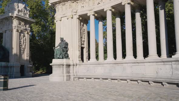 Alfonso XII Monument of Parque Del Buen Retiro in Madrid
