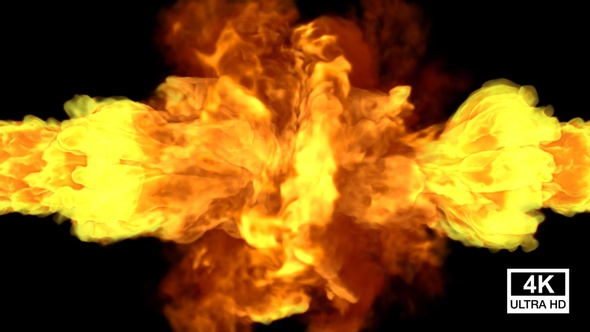 Collision Of Two Streams Of Fire And Dissipate 4K alt