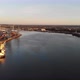 Aerial view of Thames Estuary at sunset by the Tilbury Docks - VideoHive Item for Sale