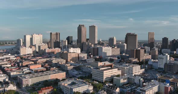 Aerial of New Orleans cityscape