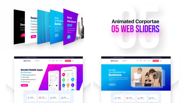 Modern Corporate Web Sliders Pack - Animated