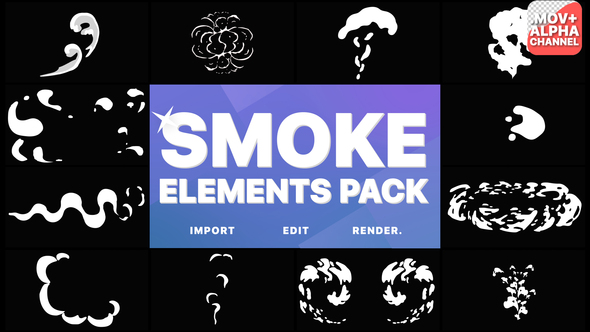 2D FX Smoke Elements | Motion Graphics Pack alt