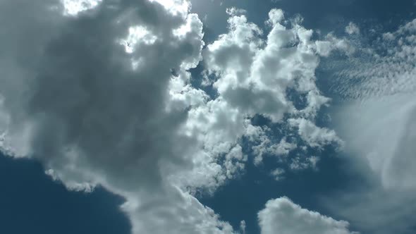 Natural Rain Clouds On Blue Clean Sky