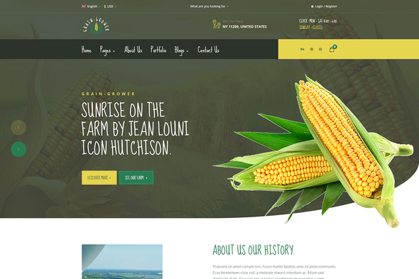 Revamp Your Grain Farming Business with Our Stunning Agriculture Farm & Farmers Elementor Template Kit