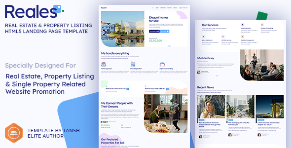 Reales - Real Estate & Property Listing HTML Landing Page Template