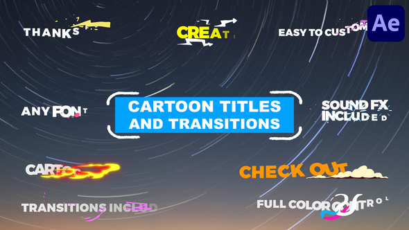 Cartoon Titles And Transitions | After Effects alt