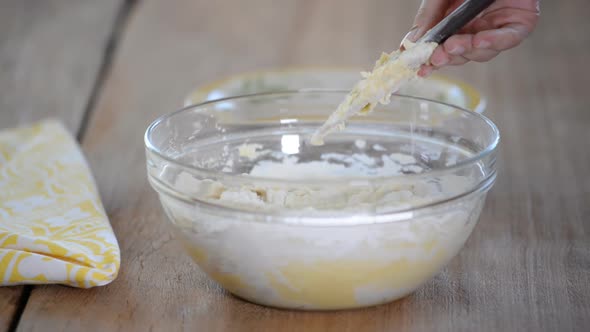 Woman's Hands Knead Dough for Cookies