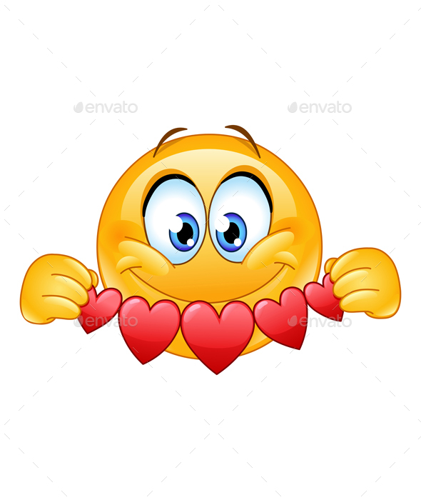 Emoticon with Heart Banner