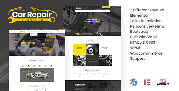 Car Repair Services & Auto Mechanic WordPress Theme + RTL
