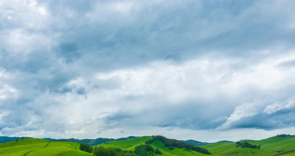 Mountain Meadow Timelapse at the Summer or Autumn Time