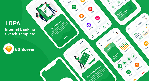 Lopa – Internet Banking Sketch Template