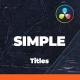 Clean and Simple Titles Package - DaVinci Resolve - VideoHive Item for Sale