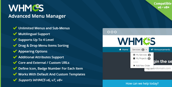 WHMCS Advanced Menu Manager