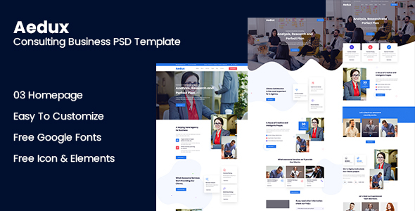 Aedux Consulting Business PSD Template