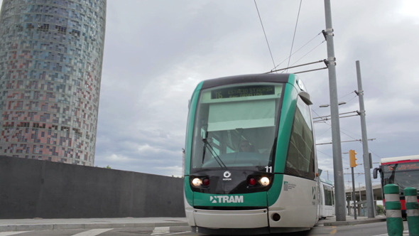 The Tram In Barcelona