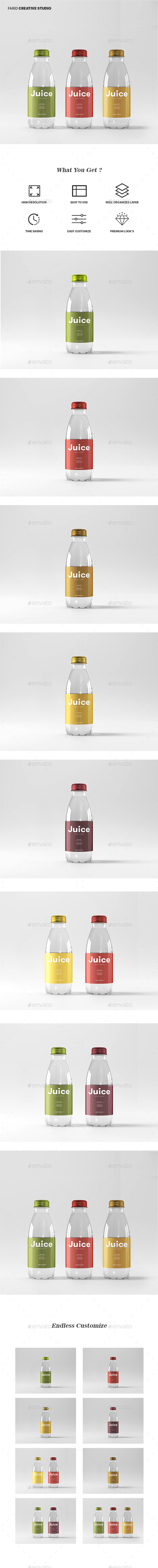 Juice Bottle Cool Packaging Mockup