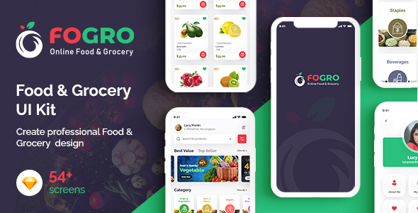 FOGRO | Food & Grocery App UI Kit for Sketch