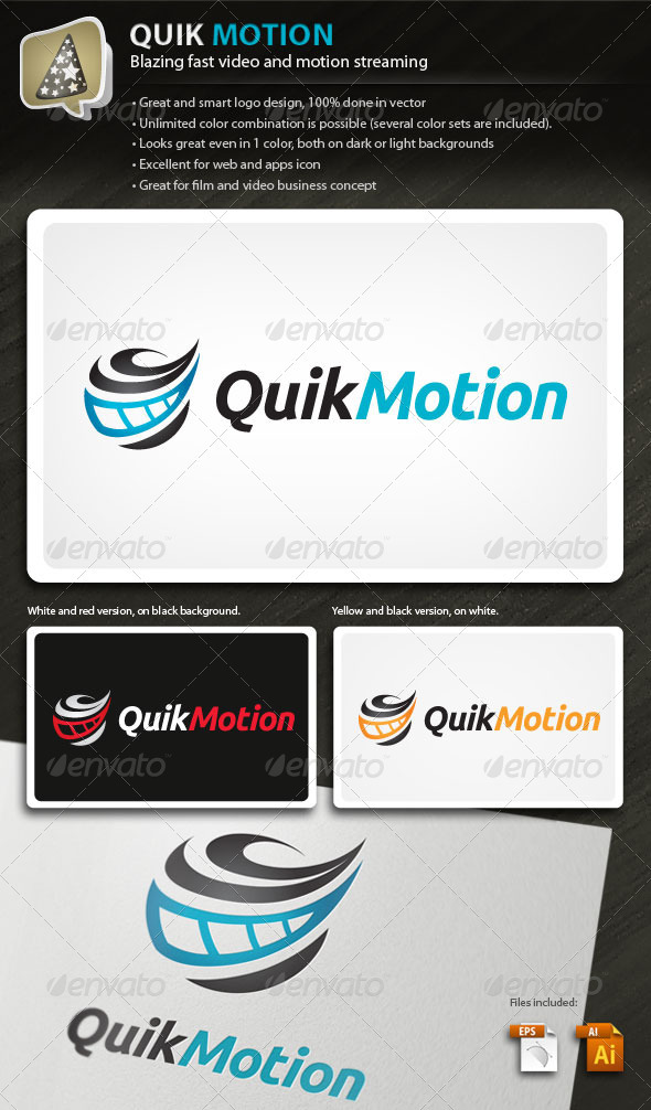 QuikMotion - Logo For Film And Video Business