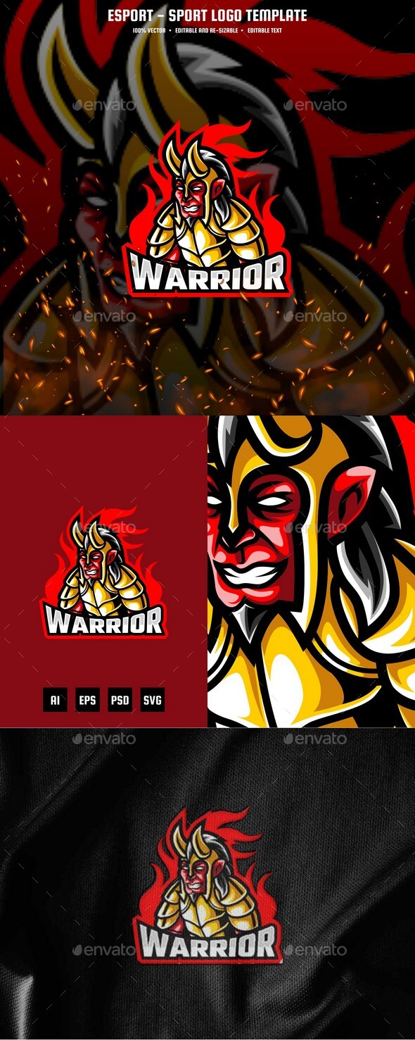 Warrior E-sport and Sport Logo Template