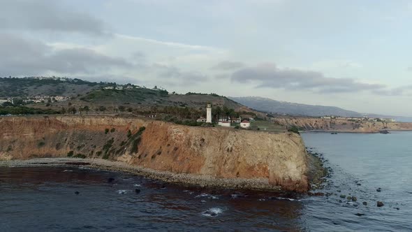 Sunset aerial video of the famous Point Vicente Lighthouse (Rancho Palos Verdes). Video shot by a DJ