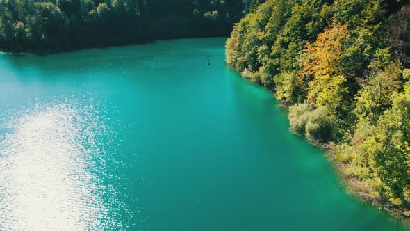 Aerial View of the Plitvice Lakes in the National Park of Croatia Clean Nature