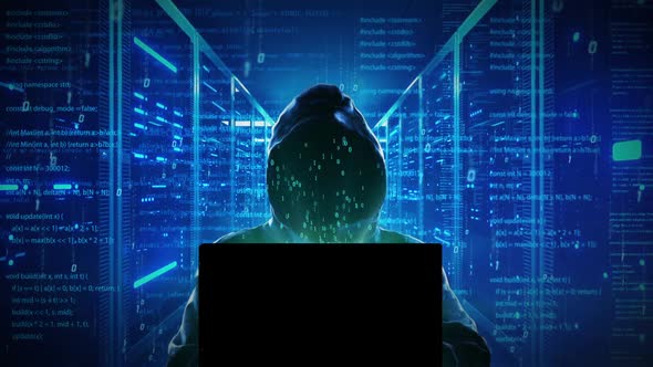 Computer Network Hackers Steal Data In The Server Room