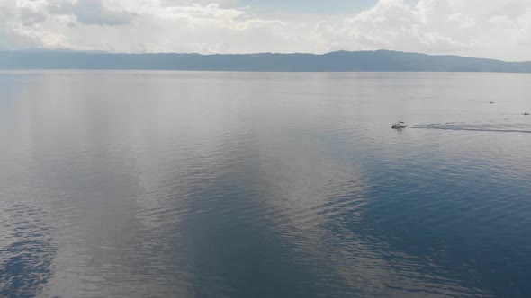 Boat on Ohrid Lake in Macedonia.