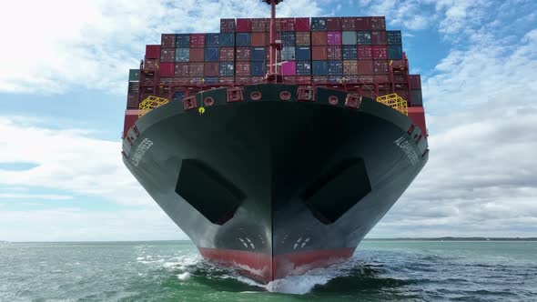 Ship Carrying Thousands of Containers Transporting International Cargo