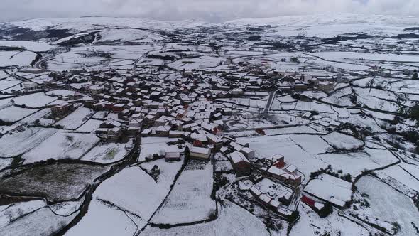 Snow covered village