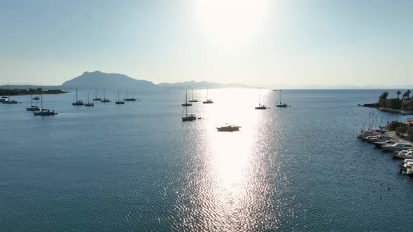 Sailboats And Blue Sea In The Marina