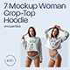 7 Mockups Woman Crop-Top Hoodie and Panties - GraphicRiver Item for Sale
