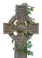 Isolated Celtic Cross Gravestone With Ivy - PhotoDune Item for Sale