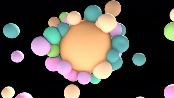 Soft Balls Spheres on Background 3d Style Simply Motion Graphics