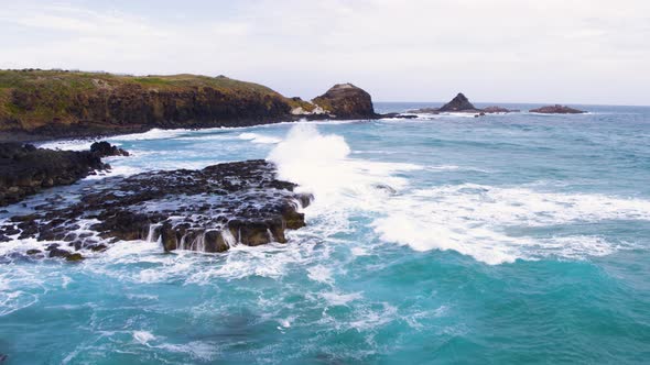 Epic Big Waves Crashing Drone