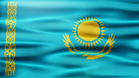 Kazakhstan Flag Waving