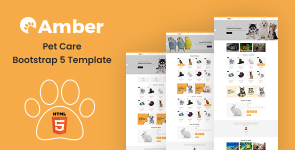 Amber - Pet Care Bootstrap 5 Template