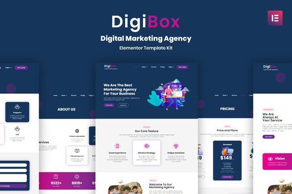 DigiBox - Digital Marketing Agency Elementor Template Kit