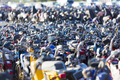 Large group of motorbikes and scooters in Police parking - PhotoDune Item for Sale
