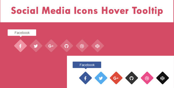 Social Media Icons Hover Tooltip
