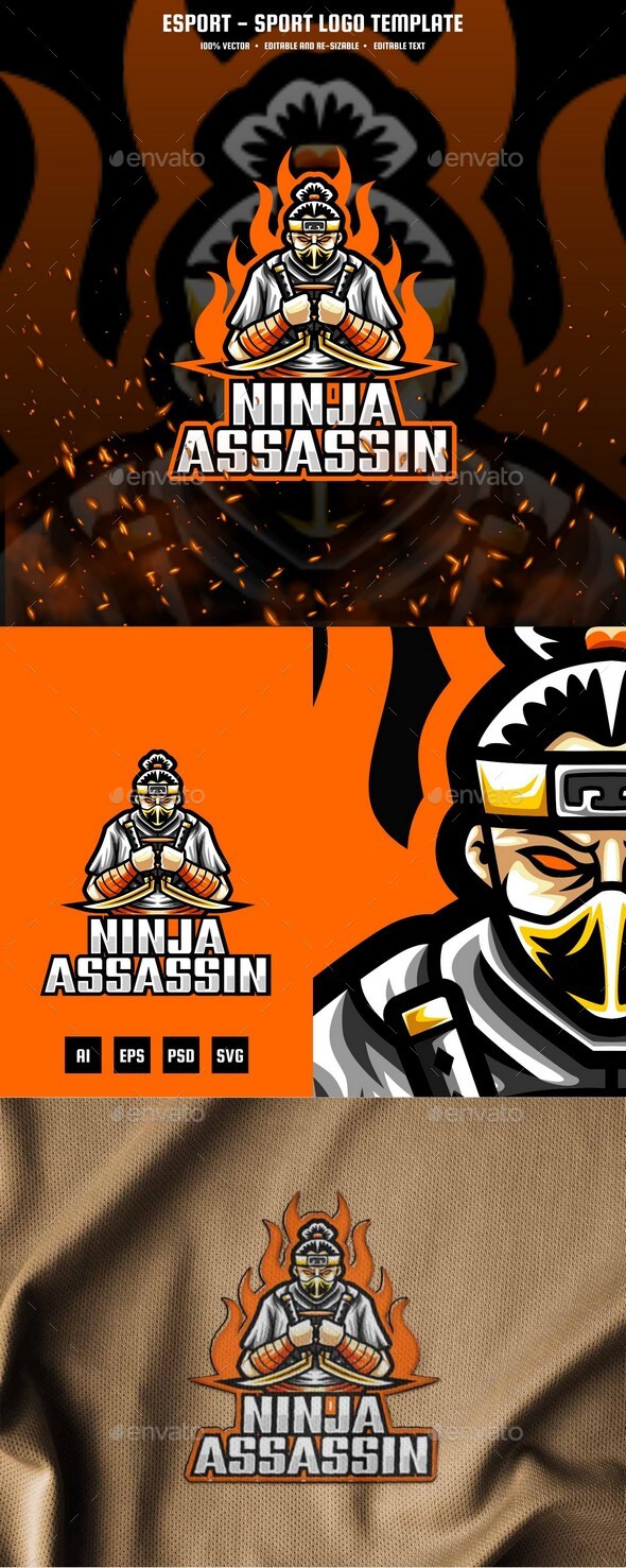Assassin Ninja E-sport and Sport Logo Template