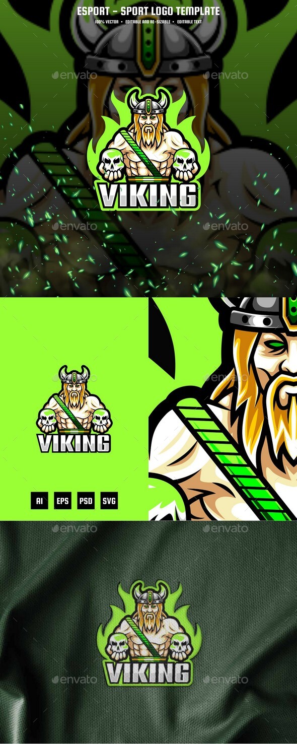 Viking E-sport and Sport Logo Template