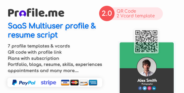 Profile.me - Saas Multiuser Profile &amp; Resume Script