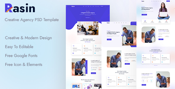 Rasin Creative Agency PSD Template – 0 Sold!