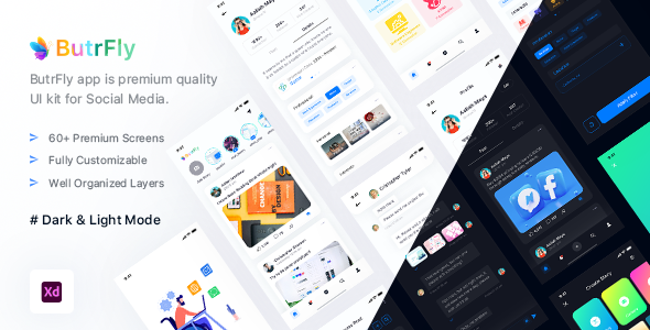 ButrFly – Social UI Kit For XD