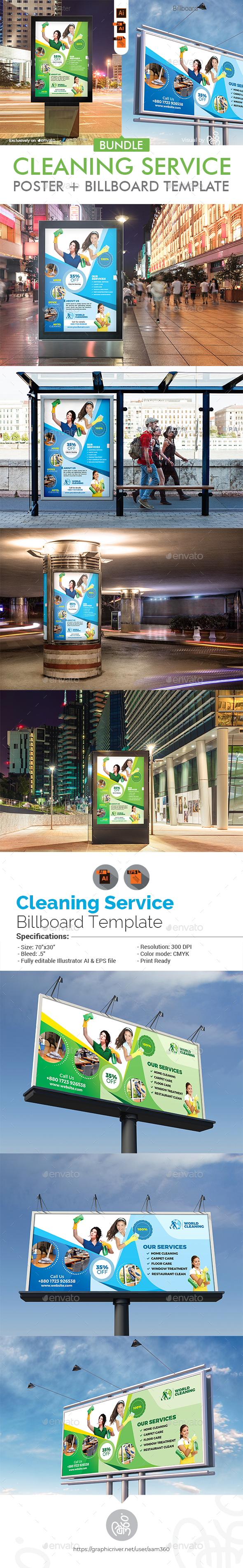 Cleaning Services Poster + Billboard Bundle
