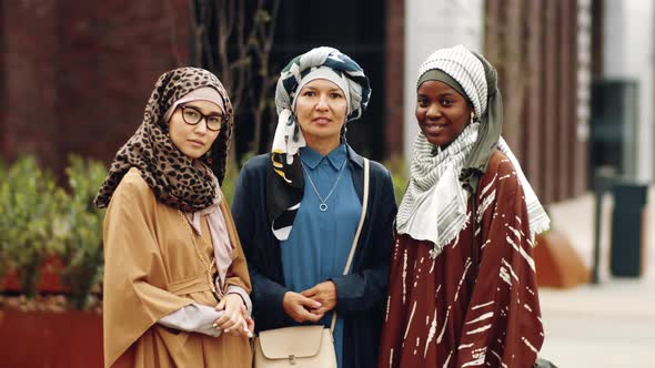 Muslim Women Posing in Park