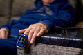 Older woman measuring blood oxygen - PhotoDune Item for Sale