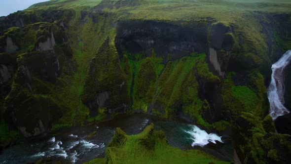 Unique Landscape of Fjadrargljufur in Iceland