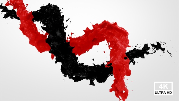 Red And Black Paint Flow Mixed 4K alt